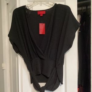 Black Criss Cross Top - Jennifer Lopez